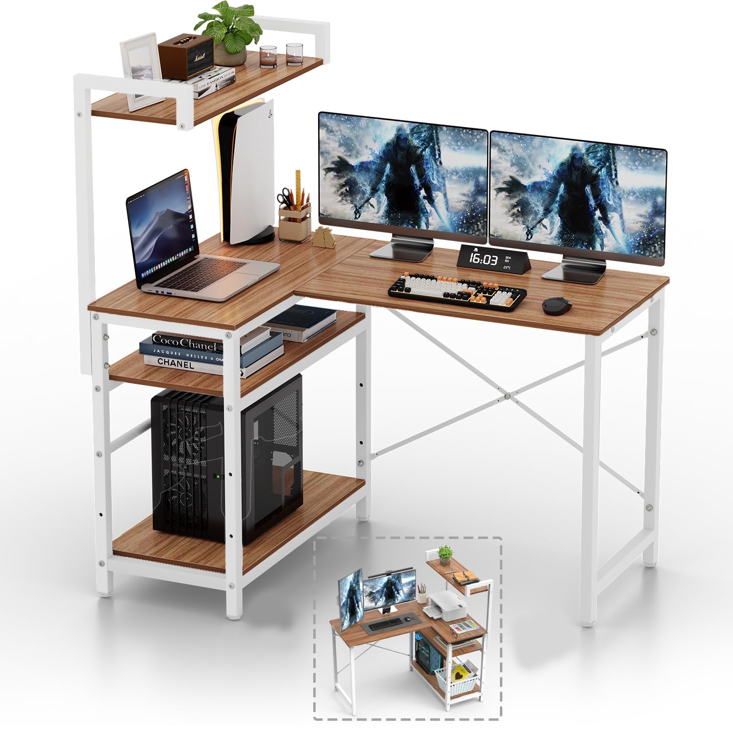 Amazon | Aka Supaku l字デスク pcデスク L字 ゲーミングデスク